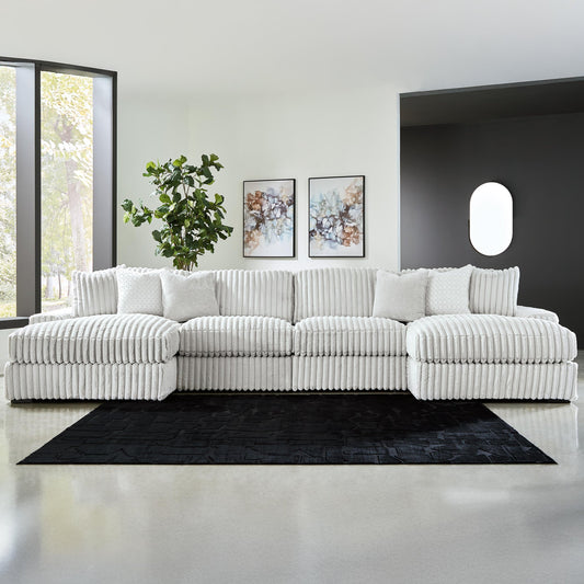Stupendous 4-Piece Sectional with Double Chaise