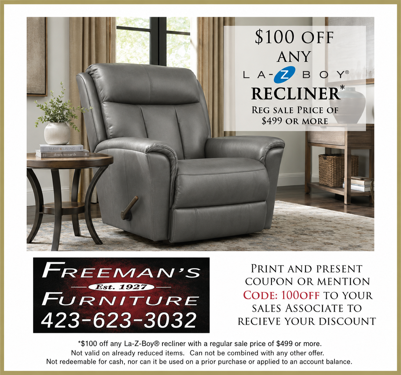 $100 Off Any La-Z-Boy® Recliner