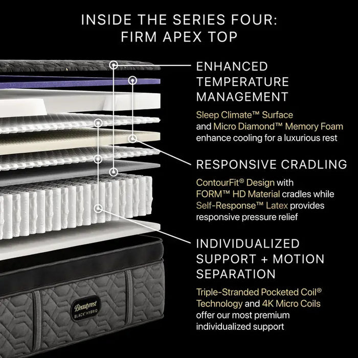 Beautyrest Black® Series Four  16" Hybrid Firm Apex Top Mattress