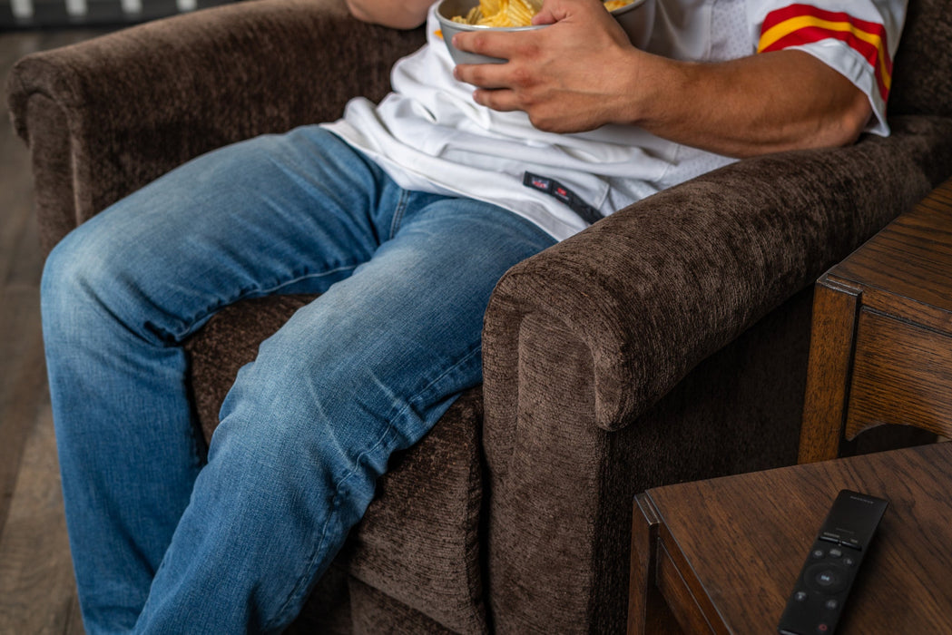 Classic Fabric Power Gliding Recliner with Power Headrest & Lumbar