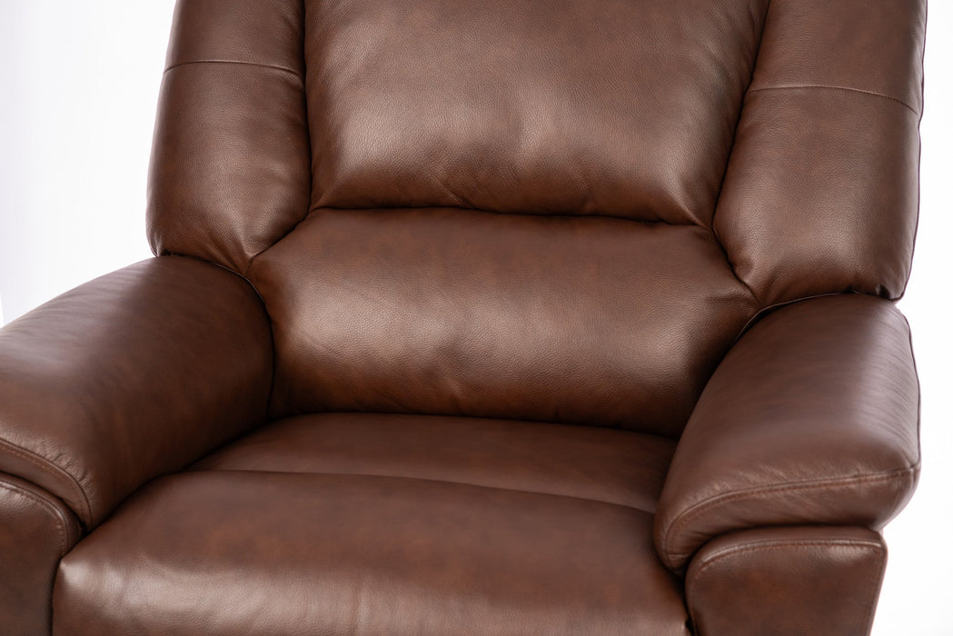 Plush Leather Gliding Recliner