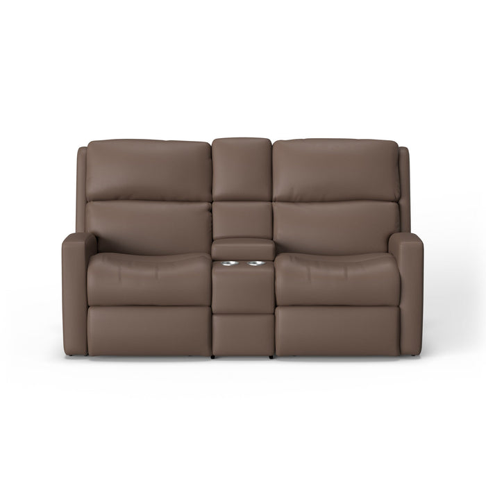 Catalina Leather Power Reclining Loveseat with Console