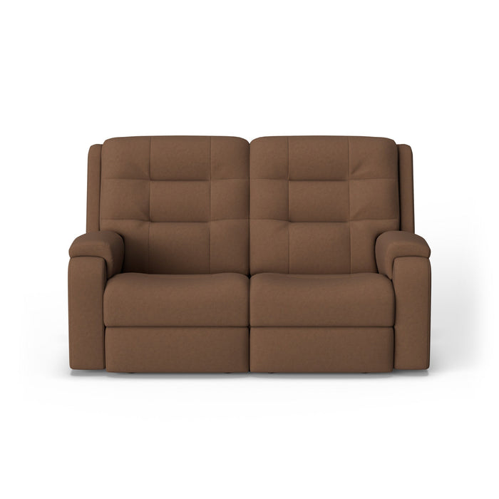 Arlo Leather Power Reclining Loveseat with Power Headrests & Lumbar