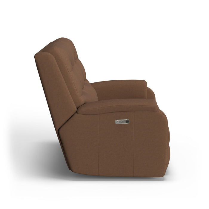 Arlo Leather Power Reclining Loveseat with Power Headrests & Lumbar