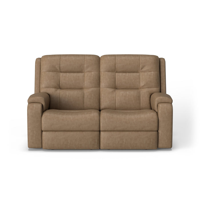 Arlo Leather Power Reclining Loveseat with Power Headrests & Lumbar