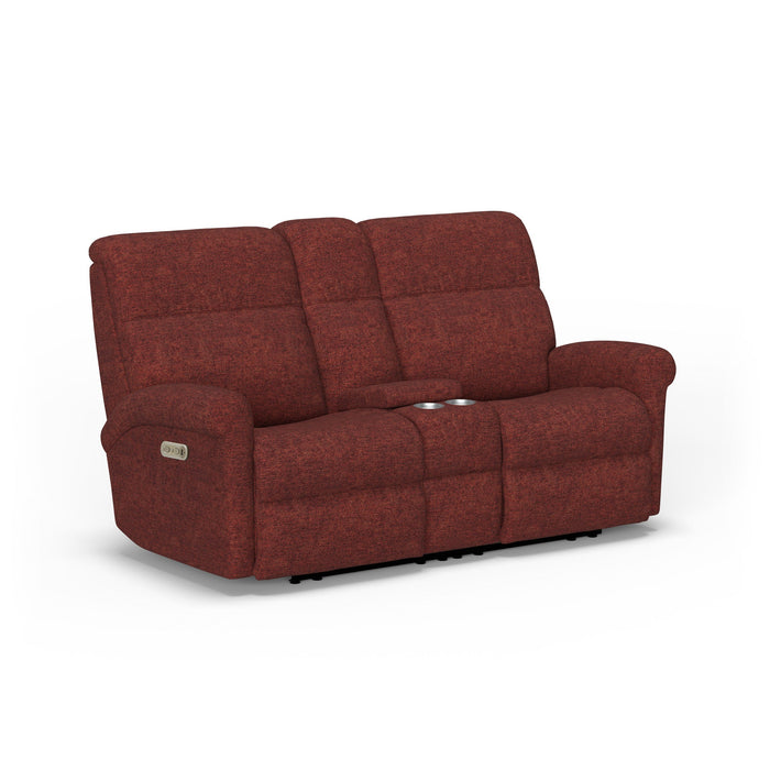 Davis Fabric Power Reclining Loveseat with Console & Power Headrests