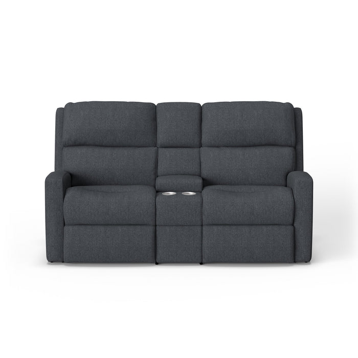 Catalina Fabric Power Reclining Loveseat with Console & Power Headrests