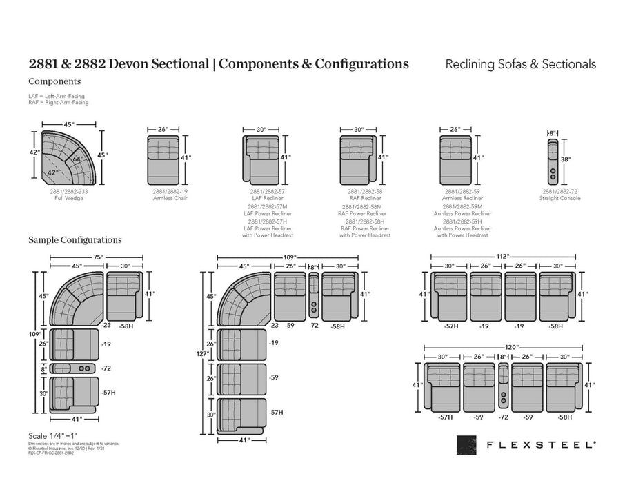 Devon Fabric Reclining Sectional