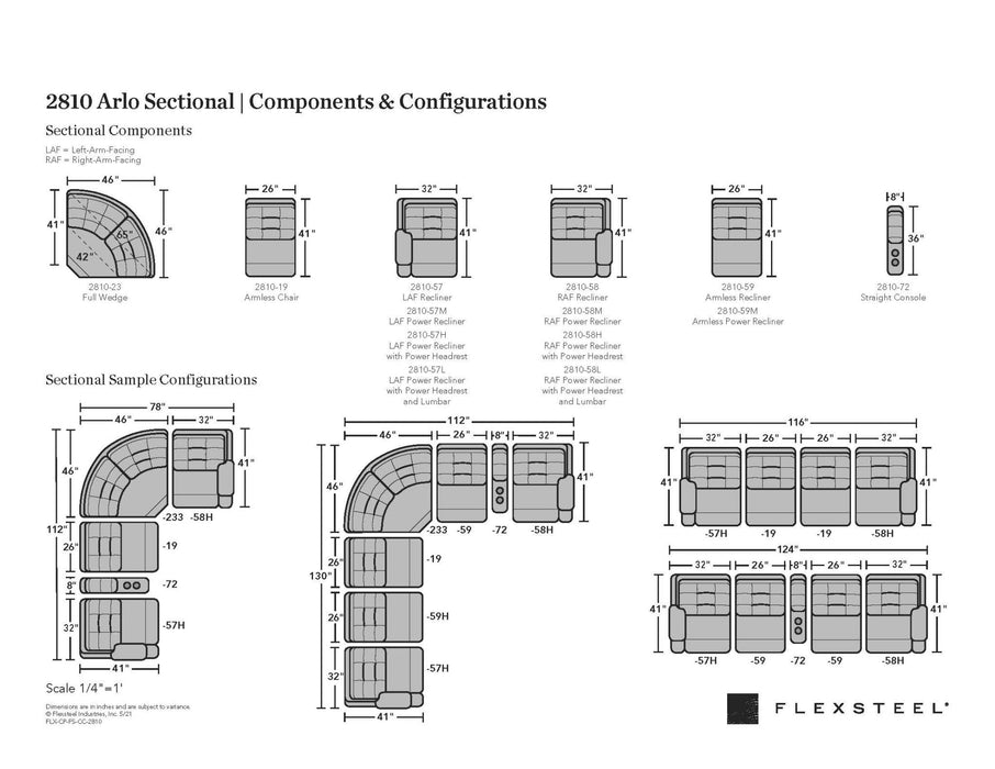 Arlo Fabric Power Reclining Sectional with Power Headrests