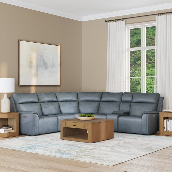 Vernon Admiral Fabric Power Reclining Sectional with Power Headrest, Lumbar, Heat, & Massage