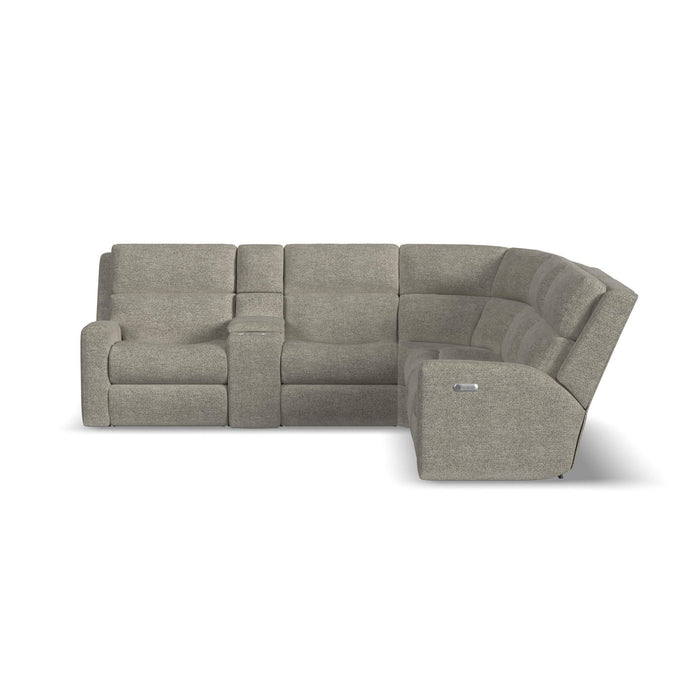 Score Fabric Power Reclining Sectional with Power Headrest & Lumbar