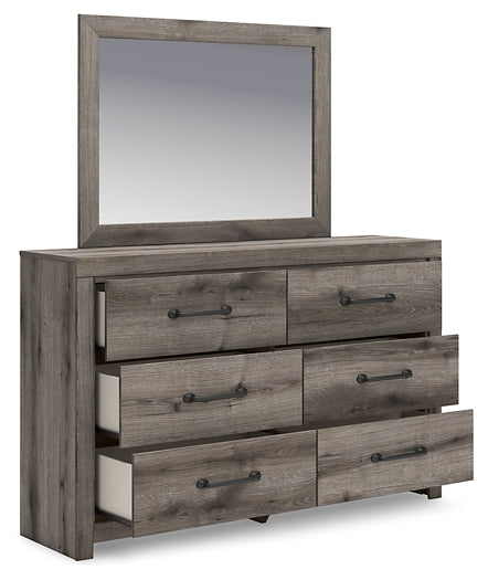 Graystorm Twin Panel Storage Bed with Mirrored Dresser