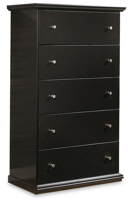 Maribel Full Panel Bed with Mirrored Dresser, Chest and Nightstand