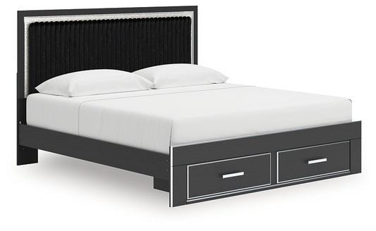 Zuraleus King Upholstered Panel Storage Bed