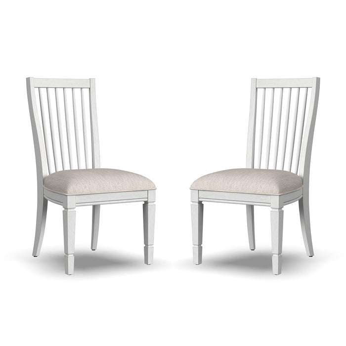 Melody White Fabric Pair of Upholstered Dining Chairs