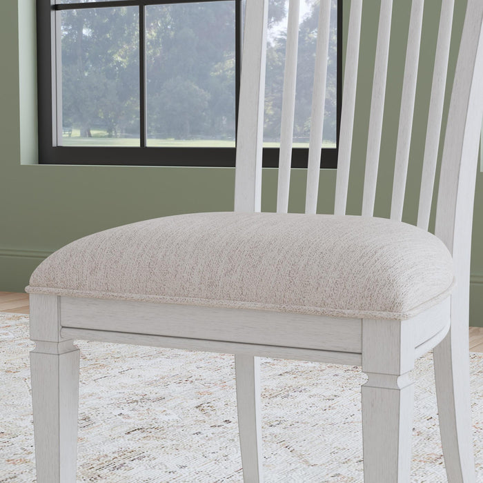 Melody White Fabric Pair of Upholstered Dining Chairs