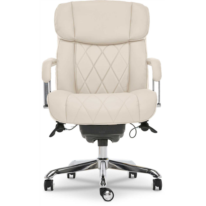 Sutherland Quilted Leather Office Chair, Light Ivory