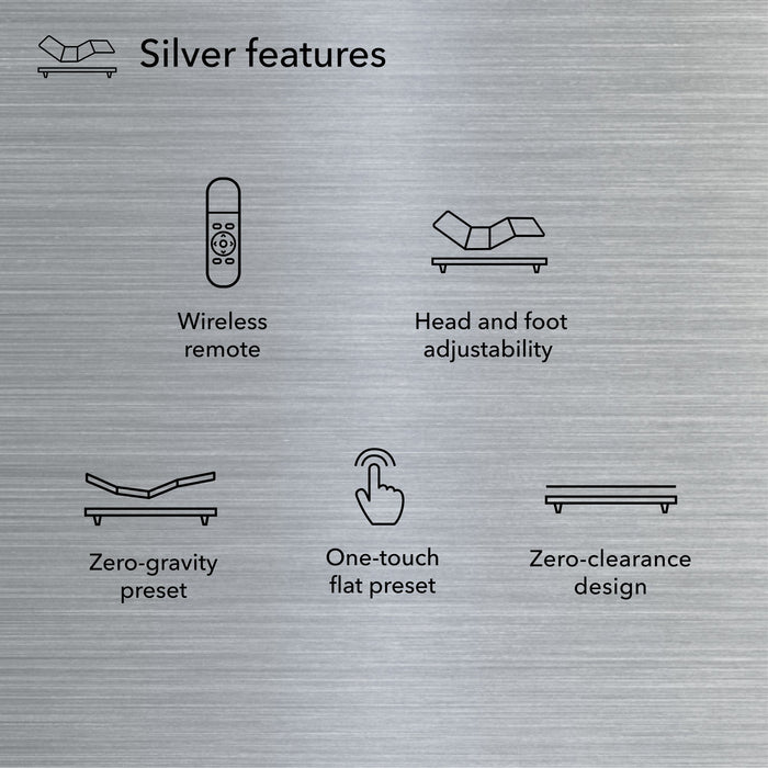 baselogic™ Silver Adjustable Base Queen