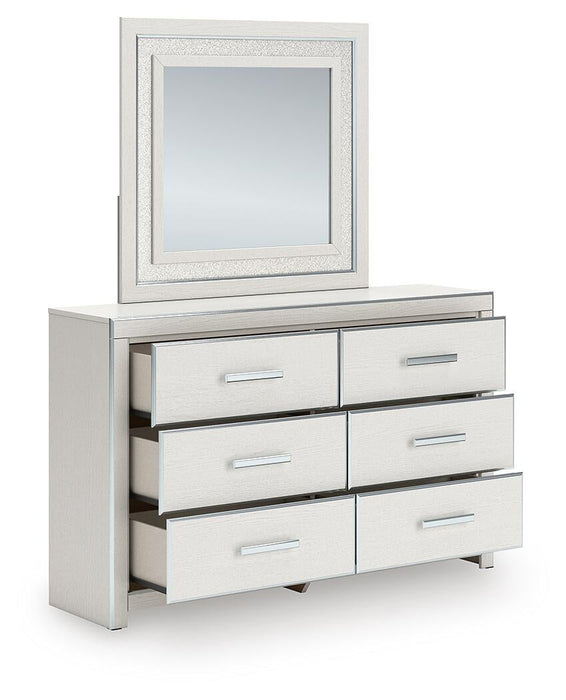 Zuraleus King Upholstered Panel Platform Storage Bed, Dresser, Mirror, Chest and Nightstand