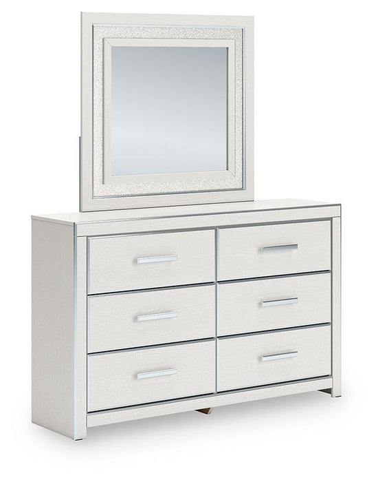 Zuraleus King Upholstered Panel Platform Bed, Dresser, Mirror and Nightstand