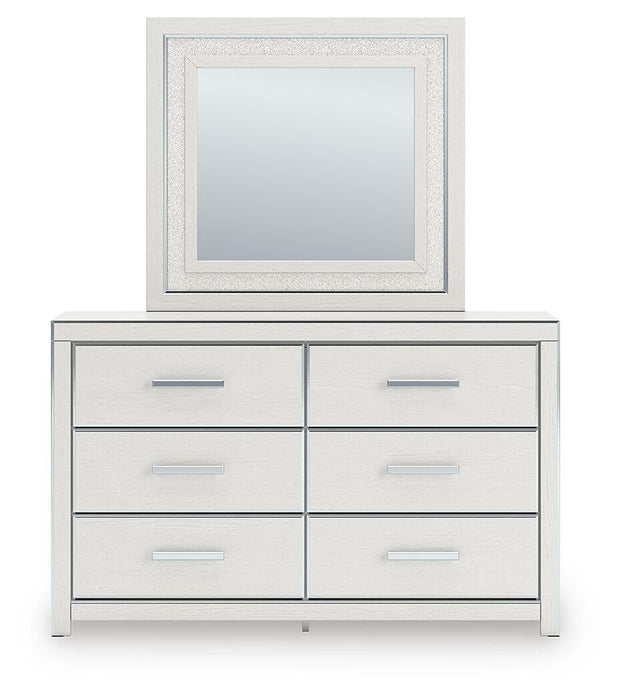 Zuraleus Queen Upholstered Panel Platform Bed, Dresser, Mirror and Nightstand