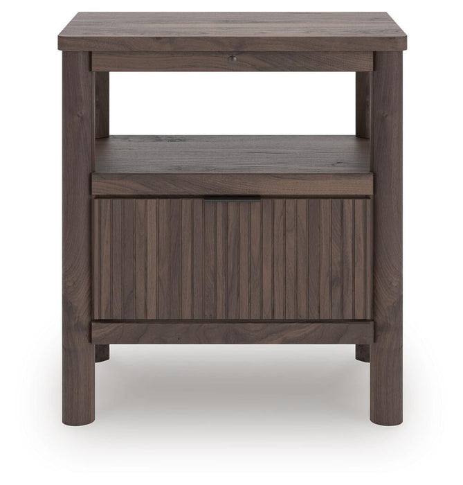 Pamytta Twin Upholstered Panel Bed, Dresser, Mirror and Nightstand