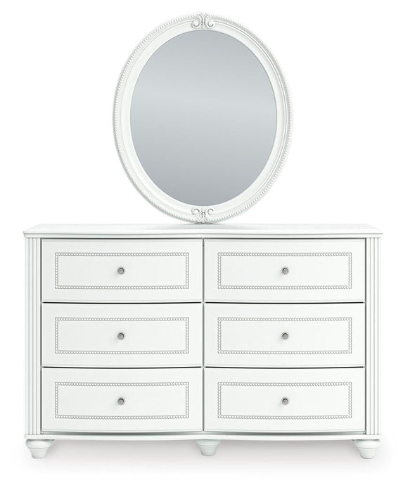 Kozlani Twin Upholstered Panel Storage Bed, Dresser, Mirror and Nightstand