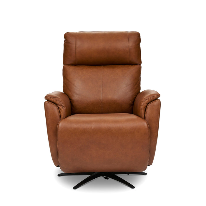 Cove Autumn Leather Power Swivel Recliner with Power Headrest, Lumbar, Heat, & Massage
