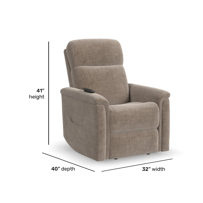 Luma Petite Sable Fabric Petite Power Lift Recliner with Power Headrest, Lumbar, Heat & Massage