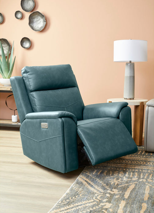 Vernon Admiral Fabric Power Swivel Gliding Recliner with Power Headrest, Lumbar, Heat & Massage