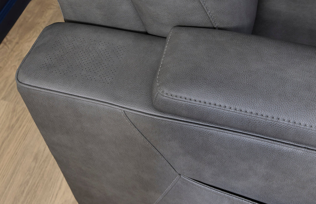 Vibe Coal Fabric Power Reclining Sectional with Power Headrest, Lumbar, Heat, Massage & Pulse