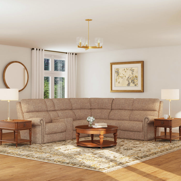 Bernard Fabric Power Reclining Sectional w/ Power Headrest & Lumbar