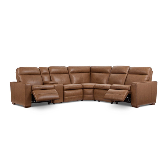 Dutch Cortado Leather Power Reclining Sectional