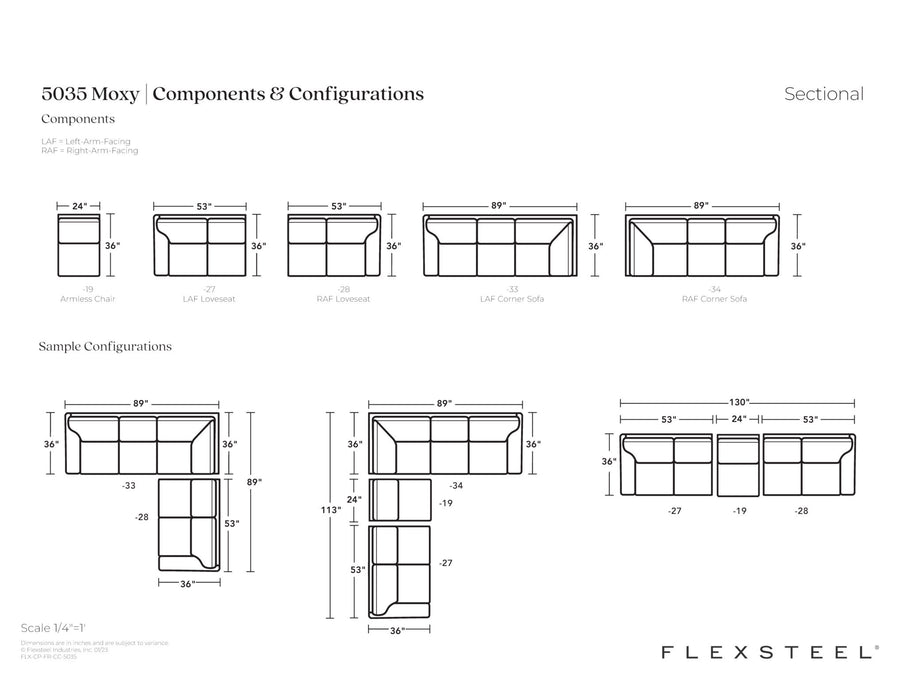 Moxy Fabric Sectional