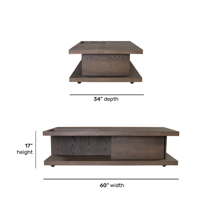 Athens Rectangular Coffee Table with Casters