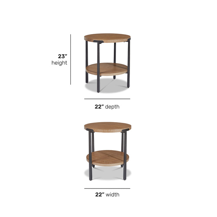 Millwork Brown Round End Table
