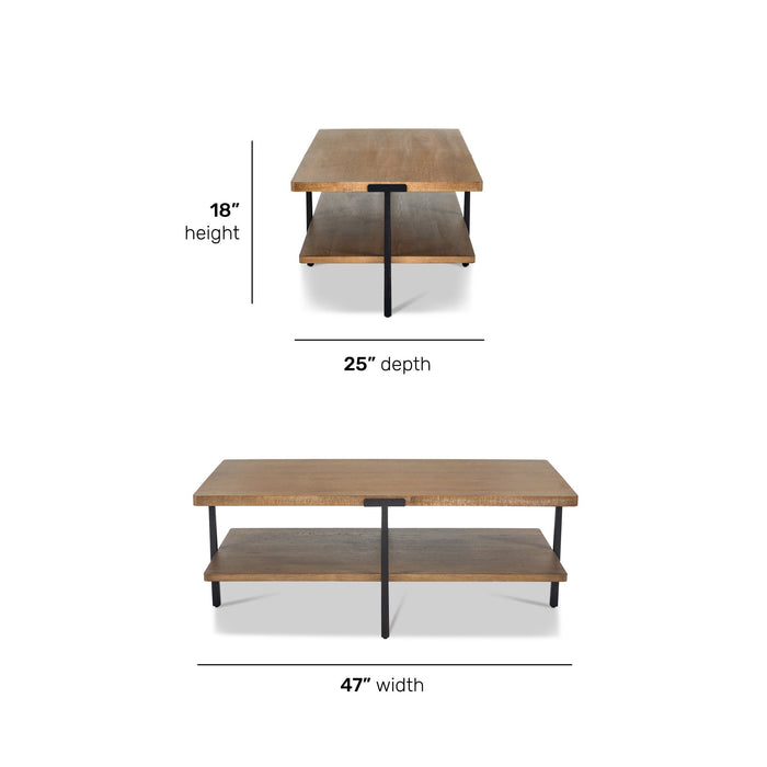 Millwork Brown Rectangular Coffee Table