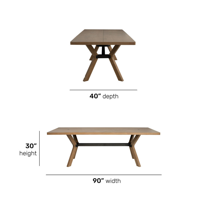 Millwork Brown Rectangular Dining Table