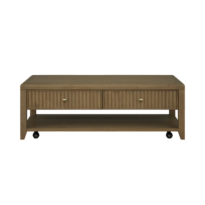 Reed Rectangular Coffee Table with Casters