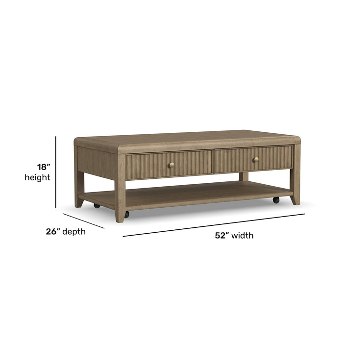 Reed Rectangular Coffee Table with Casters