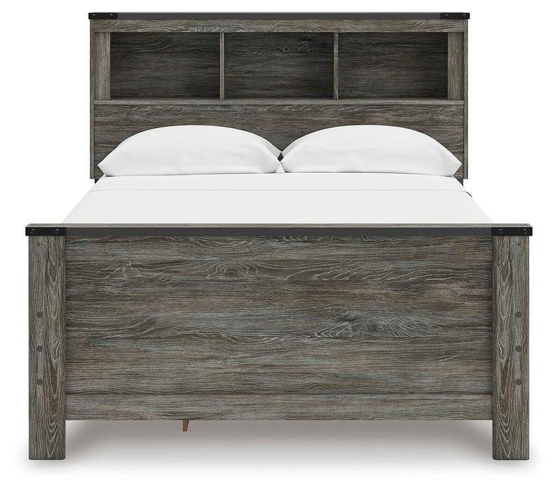 Frandern Full Bookcase Panel Bed with Storage