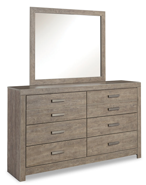 Culverbach Full Panel Bed with Mirrored Dresser