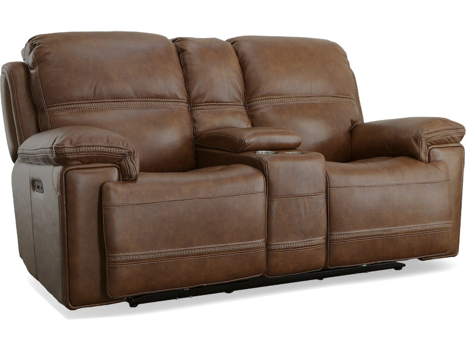 Fenwick Power Reclining Loveseat with Console and Power Headrests